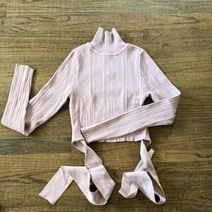 Zara Pink Ribbed Crop Top
